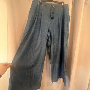 Eloquii Size 14 Wide-Leg Denim Pants